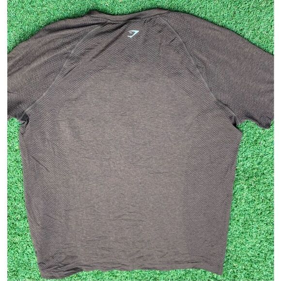 NWOT GYMSHARK VITAL BROWN seamless SHORT SLEEVE T SHIRT women XXL men L - Picture 5 of 6